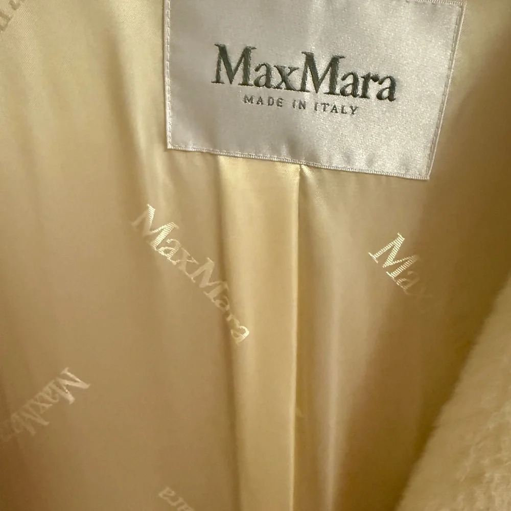 Max Mara Teddy Bear Icon Coat White- Size S - Picture 8 of 11